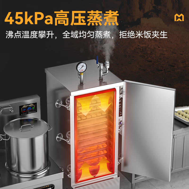 麥大廚金麥款48盤電熱380V單門高原蒸柜48KW